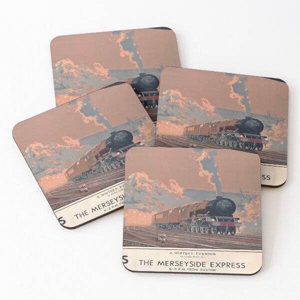 Item preview, retro classic Merseyside Express poster designed and sold by CorasPosters.