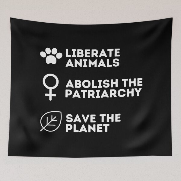 Item preview, LIBERATE ANIMALS ABOLISH THE PATRIARCHY SAVE THE PLANET Vegan Feminist designed and sold by a-little-ink.