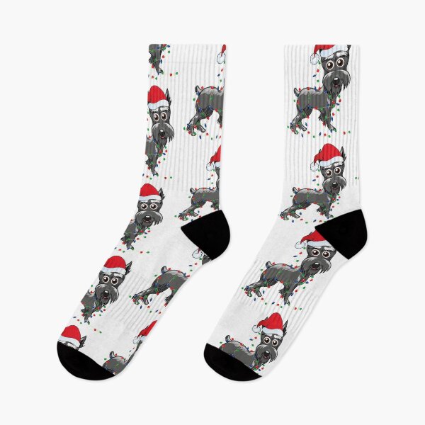 Item preview, Cute Schnauzer Christmas Lights With Santa Hat Gift designed and sold by abiabo.