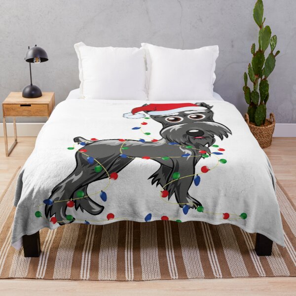 Artikelvorschau, Niedliche Schnauzer Weihnachtsbeleuchtung mit Weihnachtsmütze Geschenk entworfen und verkauft von abiabo.