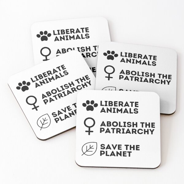 Item preview, LIBERATE ANIMALS ABOLISH THE PATRIARCHY SAVE THE PLANET Vegan Feminist designed and sold by a-little-ink.