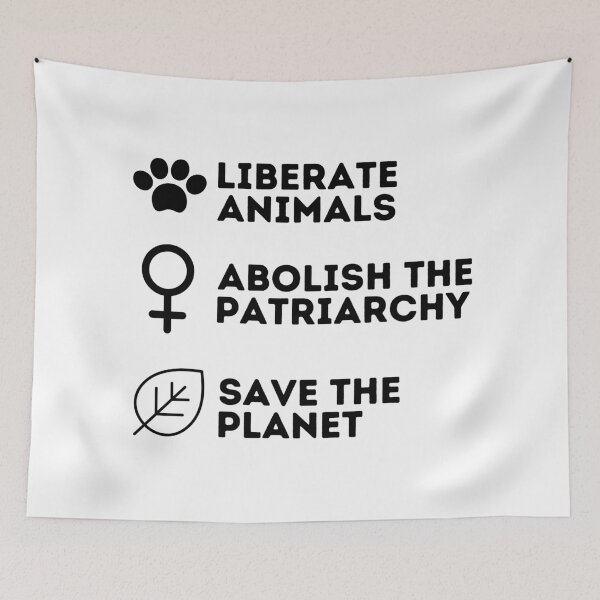 Item preview, LIBERATE ANIMALS ABOLISH THE PATRIARCHY SAVE THE PLANET Vegan Feminist designed and sold by a-little-ink.