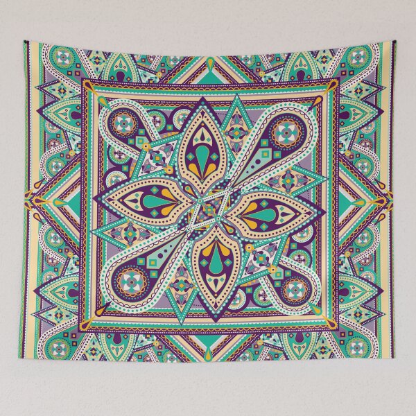 Item preview, Teal and Purple Ornamental Mandala designed and sold by Carolina Diaz.