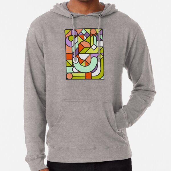 Abstract Mosaic Shapes Lightweight Hoodie