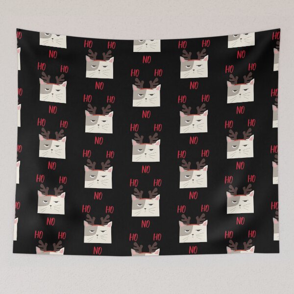 Item preview, Ho Ho No Funny Grumpy Christmas Cat designed and sold by Zurickdesigns.