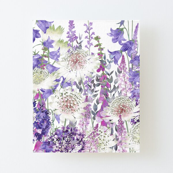 Flower Garden - Astrantia, Harebells, Foxgloves & Alliums Canvas Mounted Print