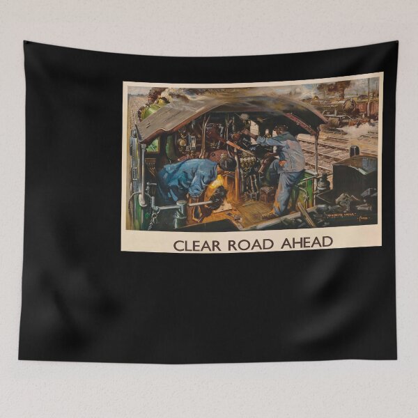 Item preview, retro classic Clear Road Ahead poster designed and sold by CorasPosters.