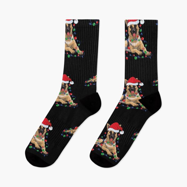 Item preview, Christmas Lights German Shepherd Dog With santa designed and sold by abiabo.