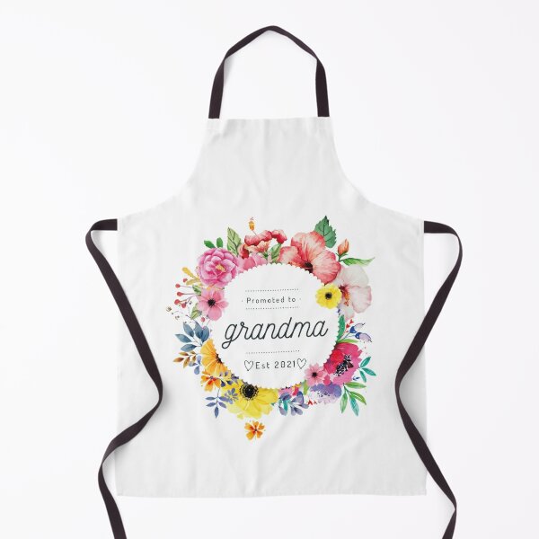 First Mom Now Grandma Personalized Grandma Apron