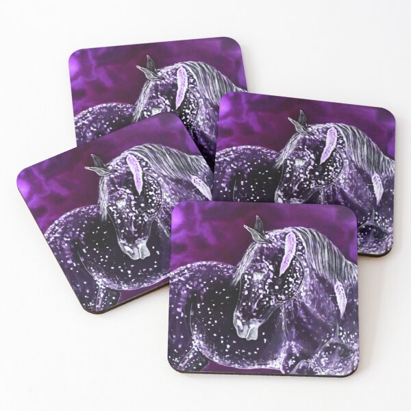 Item preview, Fantasy purple horse painting designed and sold by horseaddicted.