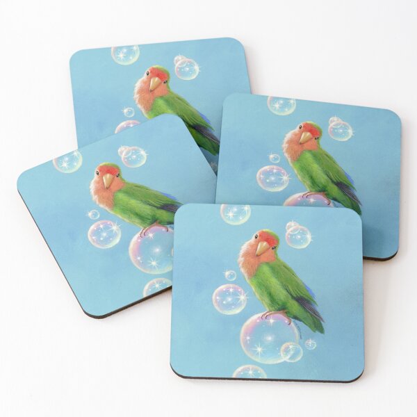 Item preview, Peach faced Lovebird - Bubbles on Bubbles designed and sold by spiderwebart.