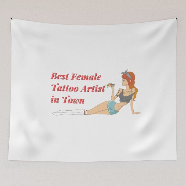 Item preview, best female tattoo artist in town - Tattooed junkie design gifts ink culture beards barber awesome super power tacos tequila designed and sold by CJCTEES.