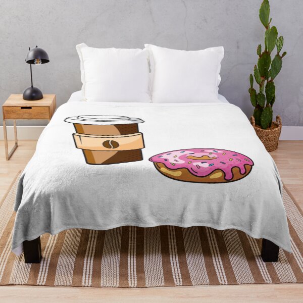 Item preview, Donut with a cup of coffee Sticker  designed and sold by tshirt redbubble.