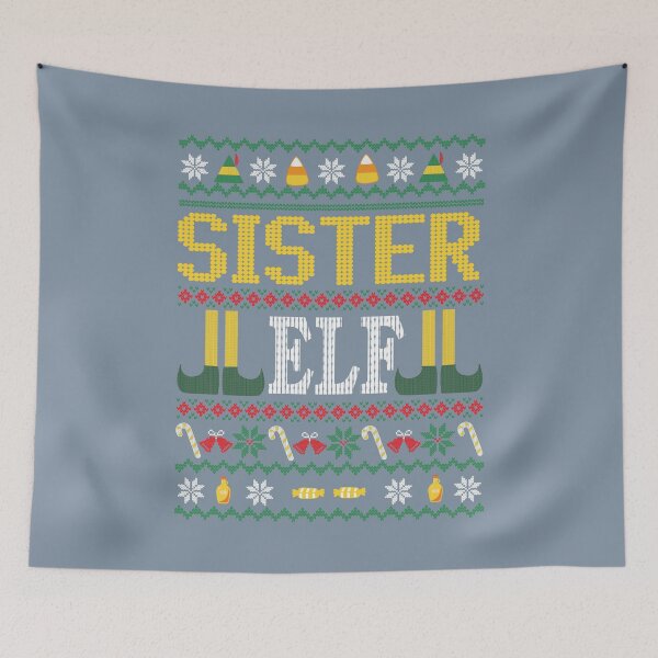 Item preview, Sister Elf Buddy Movie Ugly Christmas Sweater Grey designed and sold by Sunny Collections.