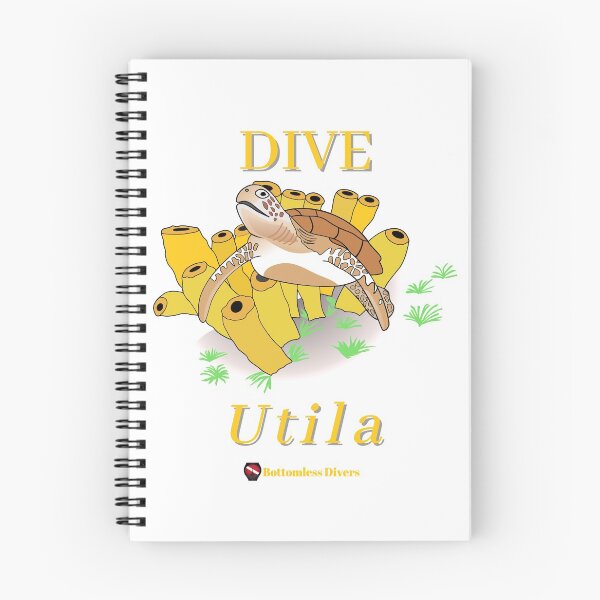 Item preview, Dive Utila Turtle with Gold Coral and Font designed and sold by BottomlessDiver.
