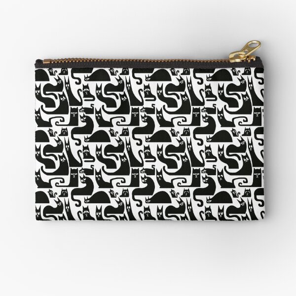 The Cat's Silhouette (Black and White) Zipper Pouch