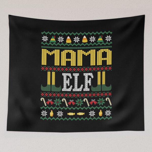 Item preview, Mama Elf Buddy Movie Ugly Christmas Sweater Black designed and sold by Sunny Collections.