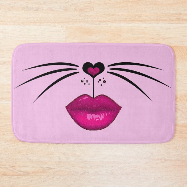 Item preview, Cat Face Lips Whiskers Pink - Animals designed and sold by GlamourChick.