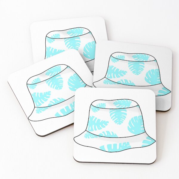 Item preview, Bucket hat with blue tropical leafs designed and sold by felinefeelings.