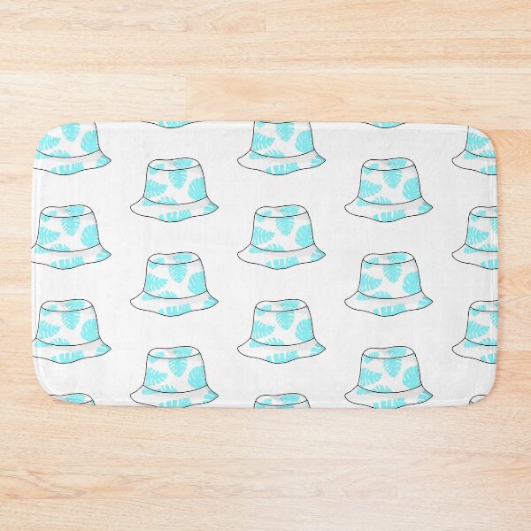 Item preview, Bucket hat with blue tropical leafs designed and sold by felinefeelings.