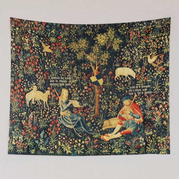 Item preview, Pastoral Scene Among Flowers with Music Playing Shepherds designed and sold by BulganLumini.