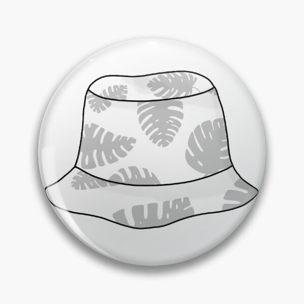 Item preview, Bucket hat with grey tropical leafs designed and sold by felinefeelings.