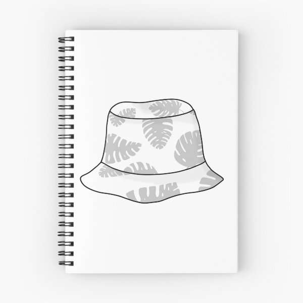Item preview, Bucket hat with grey tropical leafs designed and sold by felinefeelings.