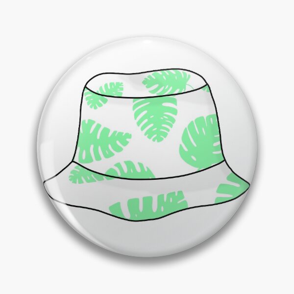 Item preview, Bucket hat with pastel green tropical leafs designed and sold by felinefeelings.