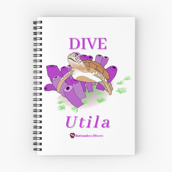 Item preview, Dive Utila Turtle with Purple Coral and Font designed and sold by BottomlessDiver.