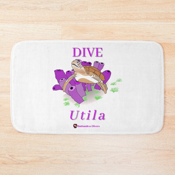Item preview, Dive Utila Turtle with Purple Coral and Font designed and sold by BottomlessDiver.