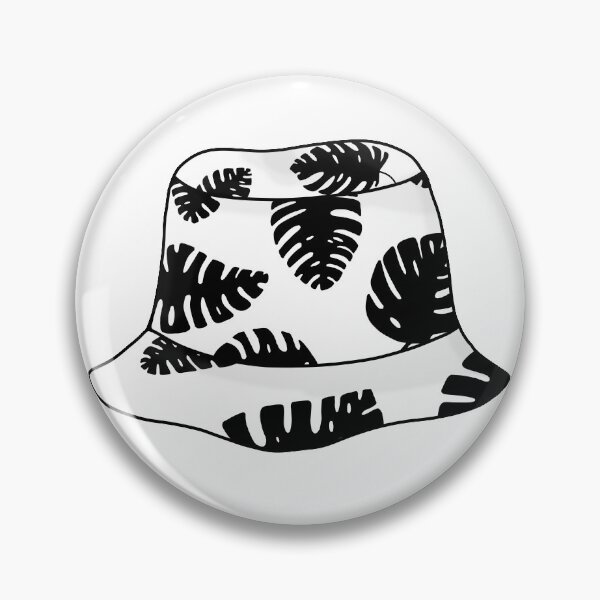 Item preview, Bucket hat with black tropical leafs designed and sold by felinefeelings.