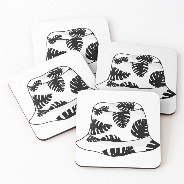 Item preview, Bucket hat with black tropical leafs designed and sold by felinefeelings.