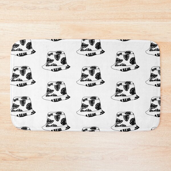 Item preview, Bucket hat with black tropical leafs designed and sold by felinefeelings.