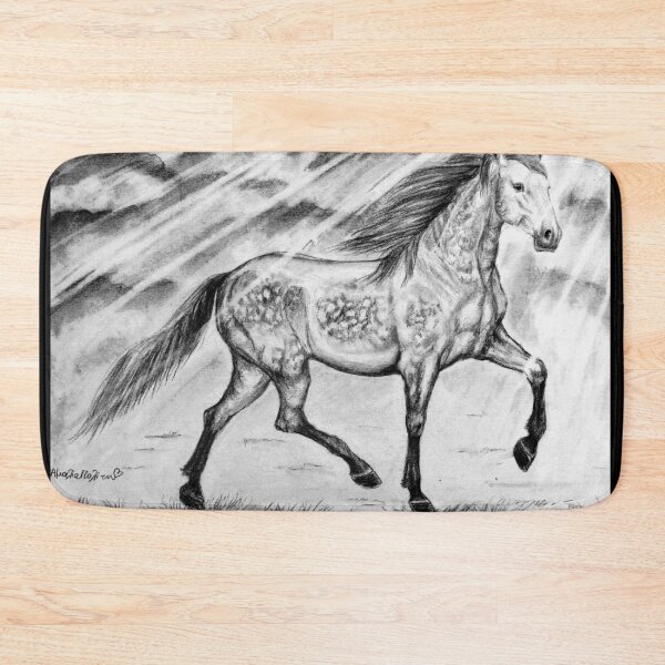 Item preview, Horse drawing graphite art designed and sold by horseaddicted.