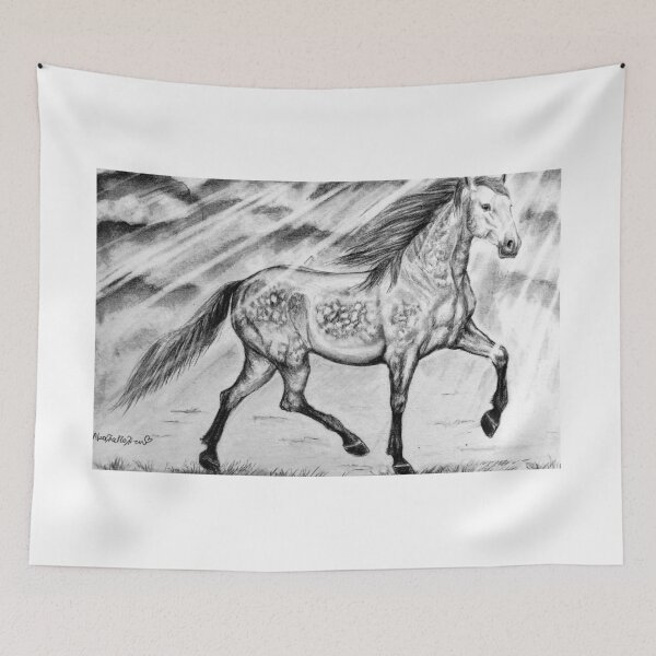 Item preview, Horse drawing graphite art designed and sold by horseaddicted.