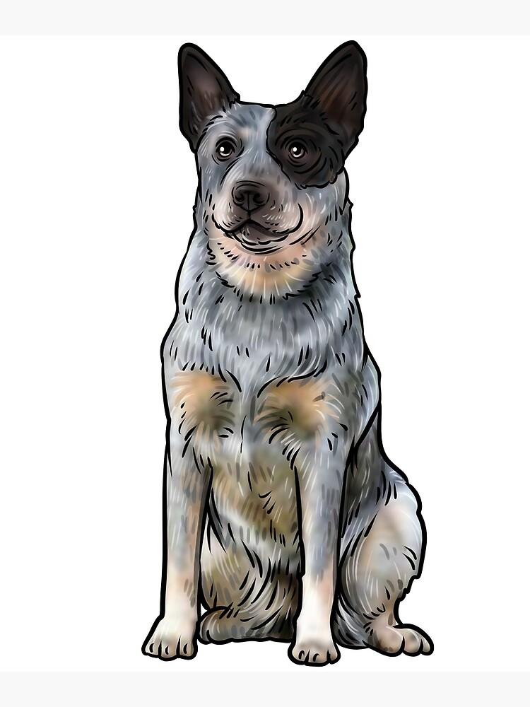 Australian Cattle Dog Blue Heeler Puppy Mounted Print for Sale by Elarex