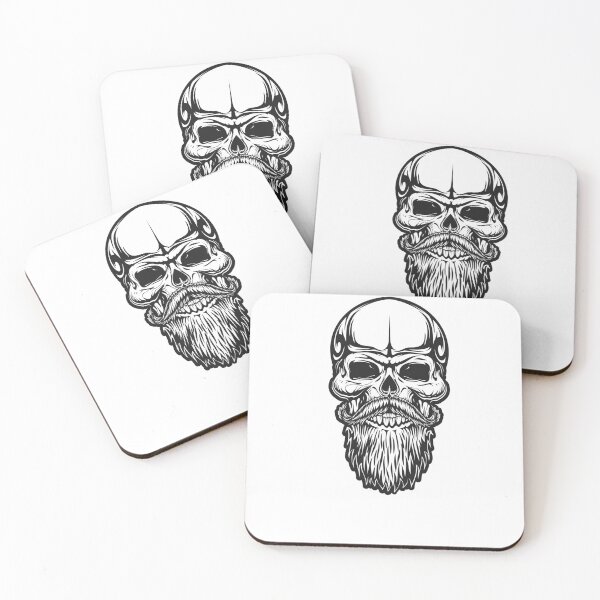 Item preview, SKULL BARBER SQUELETON BEARD AND MOUSTACHE GIFT FOR BARBER AND BEARD LOVER FUNNY HORROR ILLUSTRATION designed and sold by FASHION-LEAD.