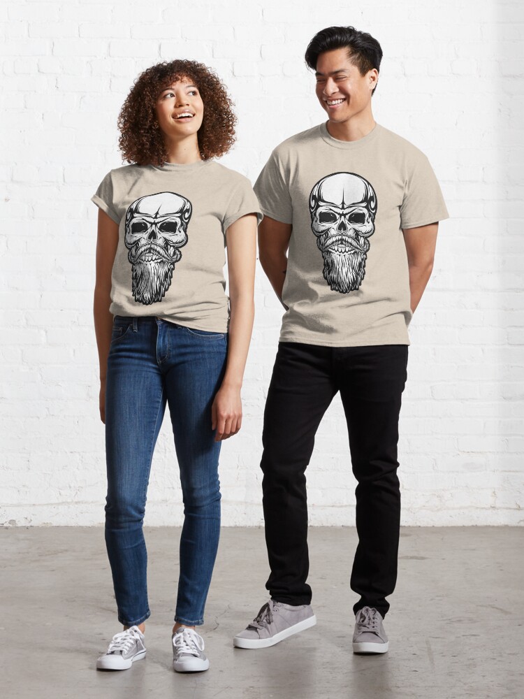 Skull Barber Squeleton Beard And Moustache Gift For Barber And Beard Lover Funny Horror Illustration T Shirt By Fashion Lead Redbubble