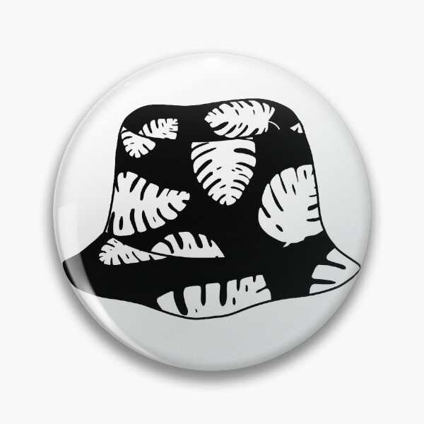 Item preview, Bucket hat with black and white tropical leafs designed and sold by felinefeelings.
