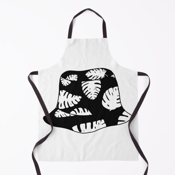 Item preview, Bucket hat with black and white tropical leafs designed and sold by felinefeelings.