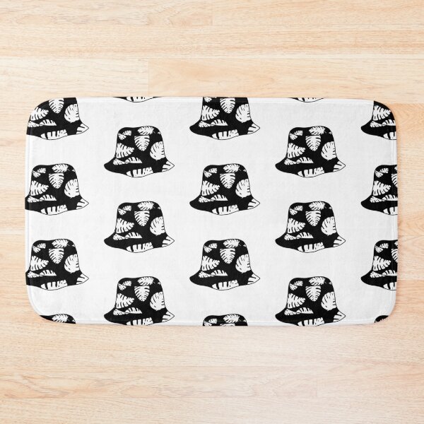 Item preview, Bucket hat with black and white tropical leafs designed and sold by felinefeelings.