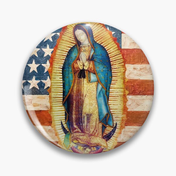 Item preview, Our Lady of Guadalupe Mexican Virgin Mary USA United States Flag Mexico Catholic  designed and sold by hispanicworld.