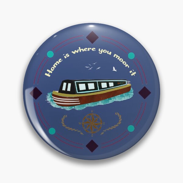 Item preview, Narrowboat Illustration Home is where You Moore It designed and sold by HeyHoJo.