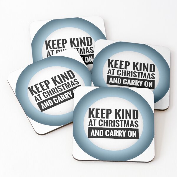 Item preview, Blue Keep Kind at Christmas and Carry On Positive Mindset Slogan  designed and sold by Jenny Meehan Art Prints and Patterns  .