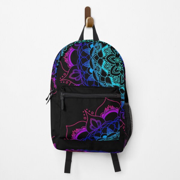 Item preview, Vibrant floral pink to blue ombre mandala designed and sold by felinefeelings.