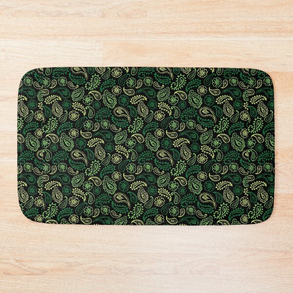 Item preview, BANDANA PATTERN, GREEN ON BLACK designed and sold by thekyngsqueen.