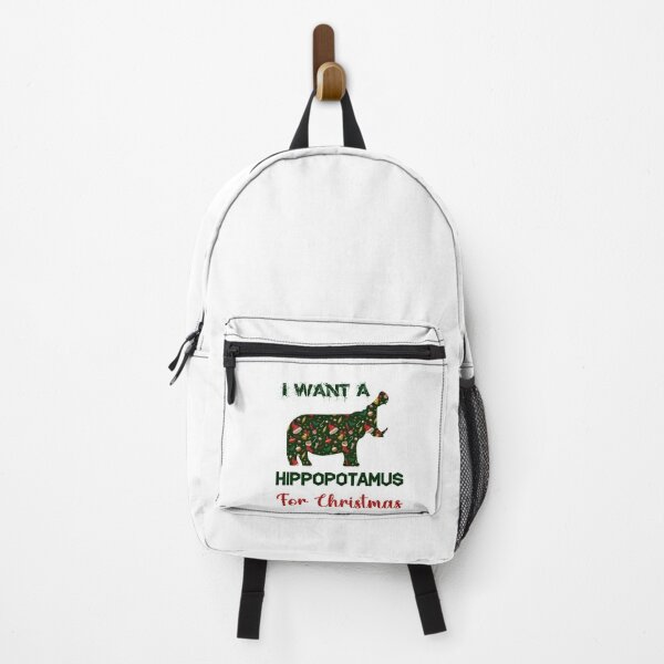 I Want A Plaid Hippopotamus for Christmas Sweatshirt | Graphic Xmas Holiday Sweatshirt | Funny Hippo Sweatshirt Backpack