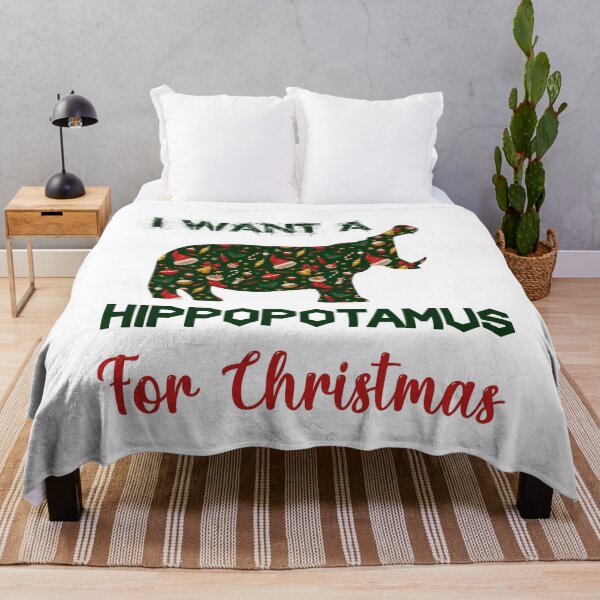 Item preview, I Want A Plaid Hippopotamus for Christmas Sweatshirt | Graphic Xmas Holiday Sweatshirt | Funny Hippo Sweatshirt designed and sold by niceb00y.