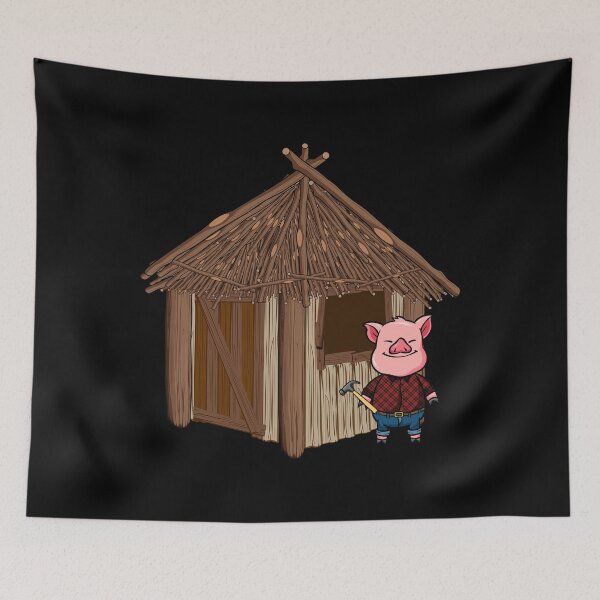 Item preview, Three Pigs Stick House Lazy Halloween Costume designed and sold by Gold Wings Tees.