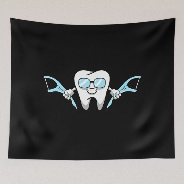 Item preview, Smiling cartoon tooth dental floss Lazy Costume for Dentist  designed and sold by Gold Wings Tees.